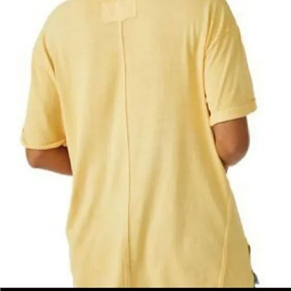 We The Free Keep Me V-Neck T-Shirt Yellow NWOT Medium - Picture 5 of 8